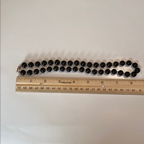 Vintage Black Beaded Necklace - Picture 4 of 4